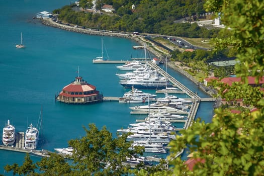 SAINT THOMAS, US VIRGIN ISLANDS - JANUARY 11, 2011: Bay and Port of St. Thomas in US Virgin Islands