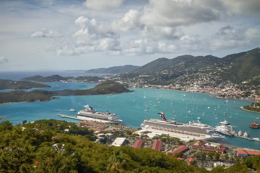 SAINT THOMAS, US VIRGIN ISLANDS - JANUARY 11, 2011: Bay and Port of St. Thomas in US Virgin Islands.