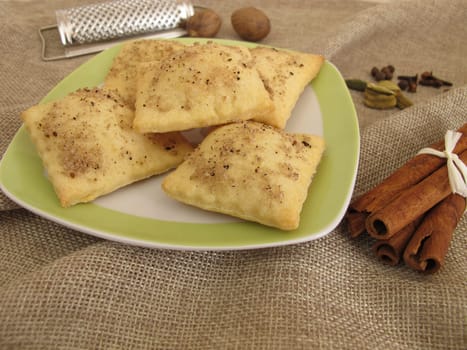 Spice pillow with coffee,salt,cinnamon,cardamom,nutmeg,clove and allspice