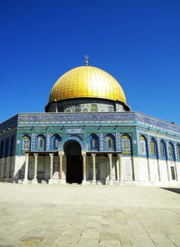 The Dome of the Rock Jerusalem Israel located on the Temple Mount.
