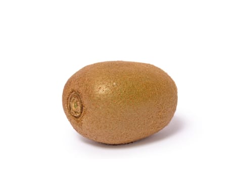 one ripe kiwi fruit on white background