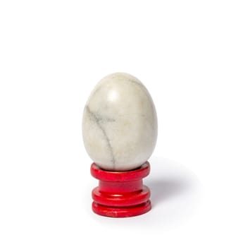 Onyx stone egg isolated on white background