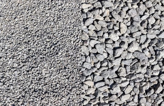 Texture of granite gravel. High resolution image of granite gravel in construction industry