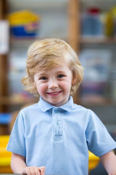 Portrait of a little boy at nursery.