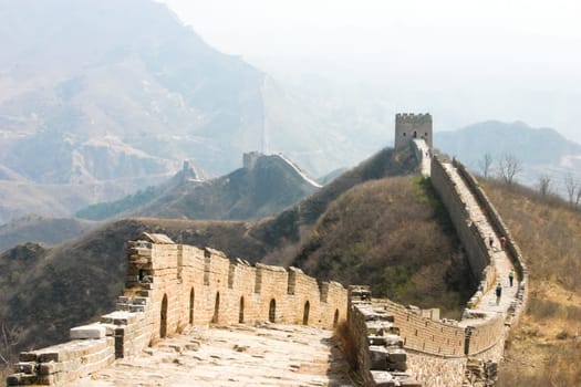 Great Wall of China near capital Beijing ( Jinshanling section )