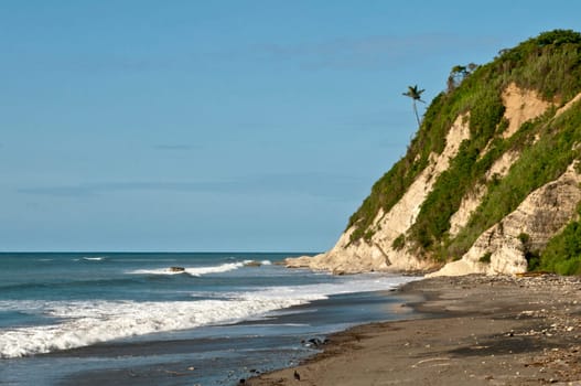overview of the tropical beach in Ecuador