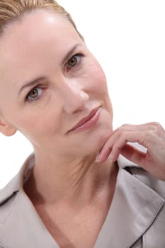 Pensive mature woman