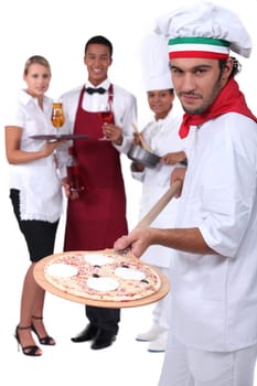 Pizzeria staff