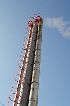 Chimney and ventilation from industrial building