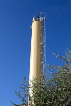 Chimney and ventilation from industrial building