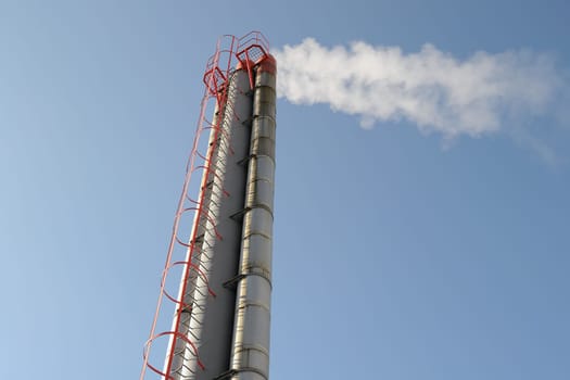 Chimney and ventilation from industrial building