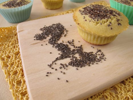 Cornbread muffins with chia seeds
