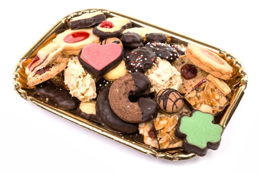Christmas biscuits,fine pastries on a cup with a white background