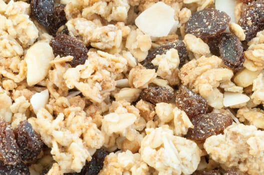 beautiful muesli background for breakfast in studio