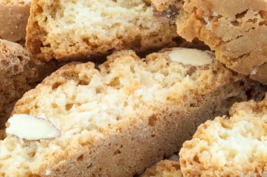 beautiful backgroun of typical italan cookies: cantucci biscuits of Prato
