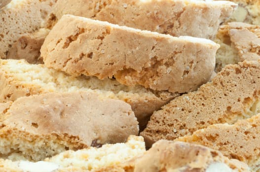 beautiful backgroun of typical italan cookies: cantucci biscuits of Prato