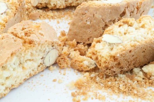 beautiful backgroun of typical italan cookies: cantucci biscuits of Prato