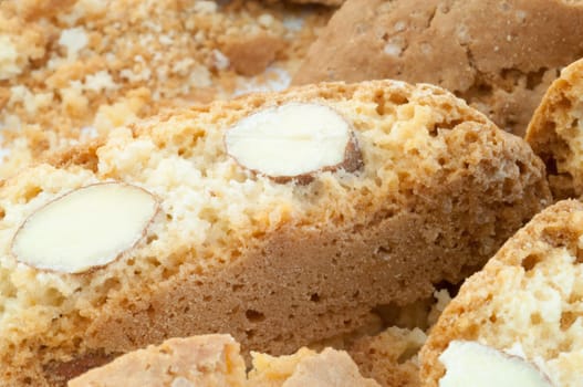 beautiful backgroun of typical italan cookies: cantucci biscuits of Prato