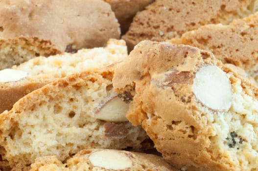 beautiful backgroun of typical italan cookies: cantucci biscuits of Prato