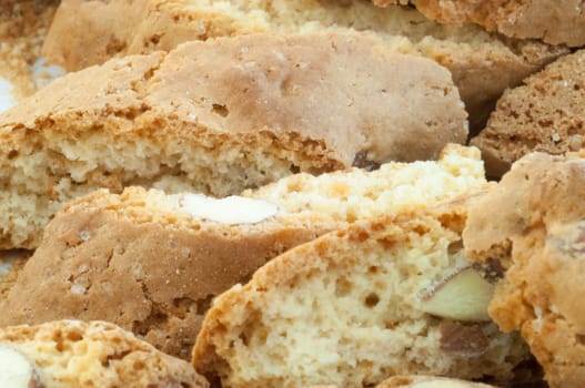 beautiful backgroun of typical italan cookies: cantucci biscuits of Prato