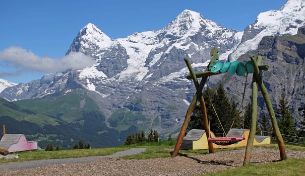 Playground in front of a breathtaking backdrop
