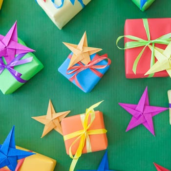 Small colorful gifts for Christmas on Gruen