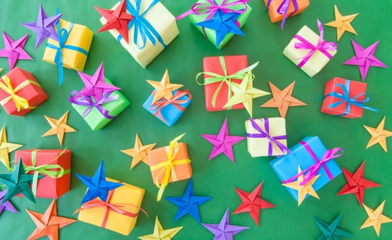 Small colorful gifts for Christmas on Gruen