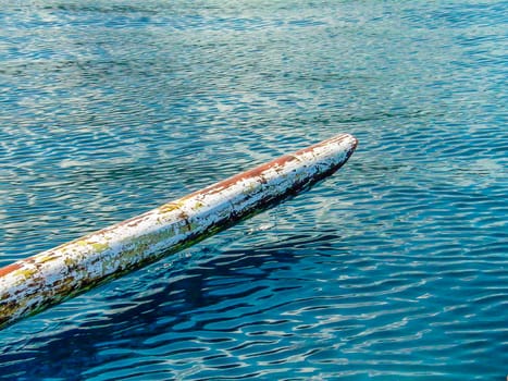 detail of balinese old typical bamboo boat
