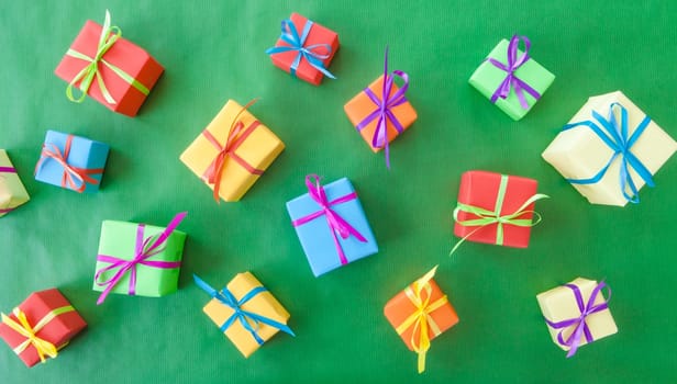 Small colorful gifts for Christmas on Gruen