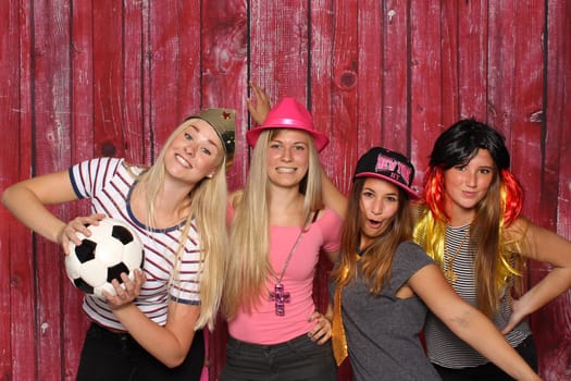 Girls In Disguise with Football - Party with Photo Booth