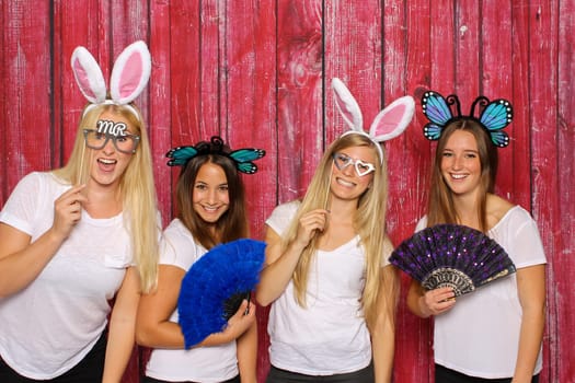Funny girls with bunny ears - Photobooth Party
