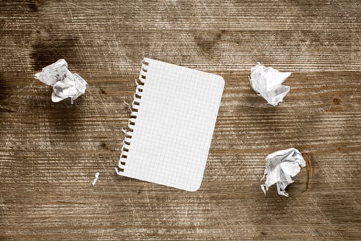 Square paper page ripped off from the notebook