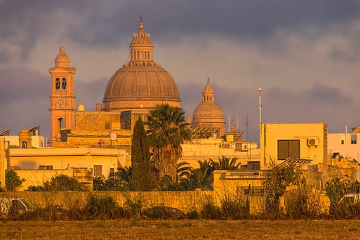 The Cathedral of Qawra at dawn