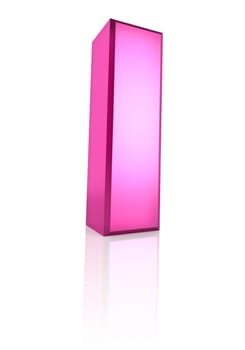 pink letter i isolated on white background. 3d rendering