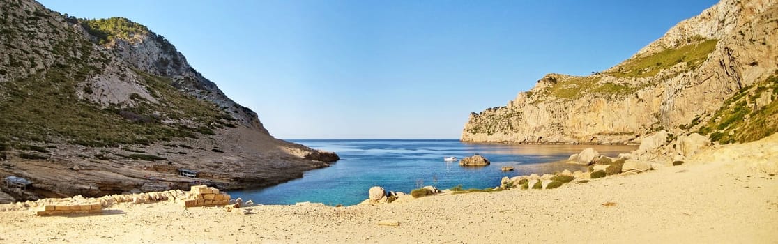 Bay Cala Figuera panorama, Majorca, Spain - rocky beach
