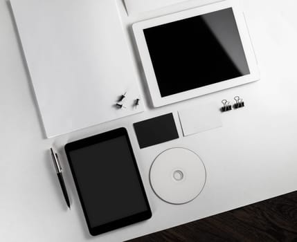 Mock-up for branding identity for designers. Top view.