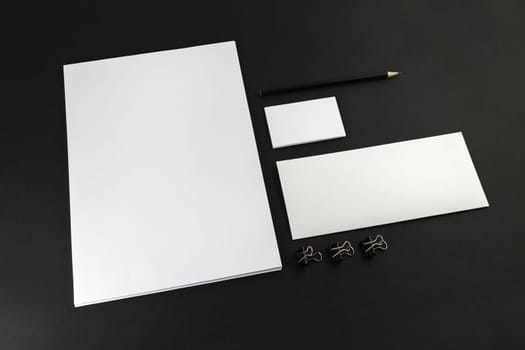 Mock-up for branding identity for designers. Top view.