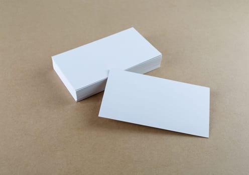 Blank white business cards. Mock-up for branding identity.