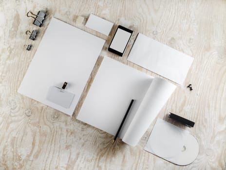 Blank stationery. Template for branding identity. Photo.