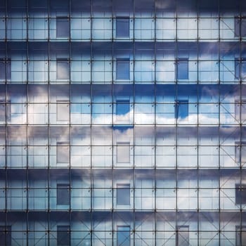 Detail of modern office building. Front view.