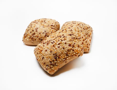 Fresh whole grain bread with sesame. Selective focus.