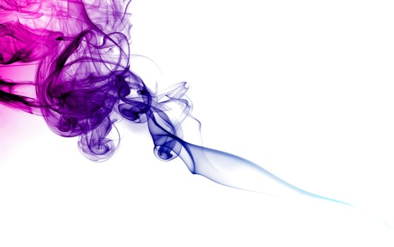 Purple smoke. Abstract bright colored smoke on a white background.
