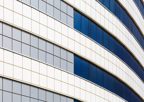 Close-up of modern architecture. Common modern business industrial architecture. Modern office building.