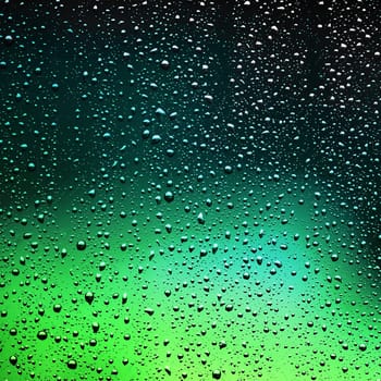 Droplets of water on the glass. Water drops background.
