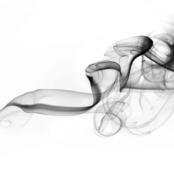 Photo of abstract smoke on white background. Studio shot.