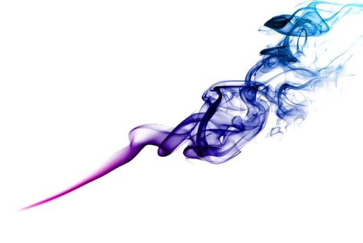 Purple smoke. Abstract bright colored smoke on a white background.