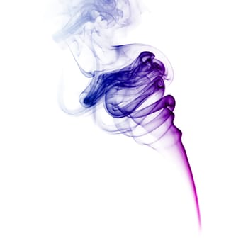 Abstract bright purple smoke on a white background.