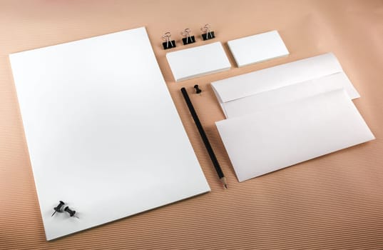 Template for branding identity for designers. Top view.