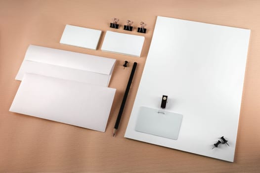 Template for branding identity for designers. Top view.