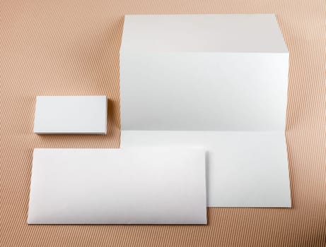 Blank stationery set on a color background. Template for branding identity.